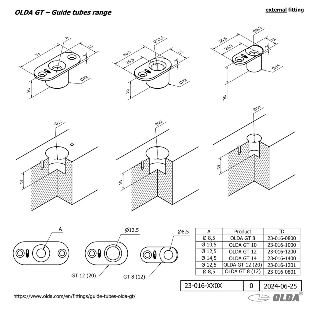 Guide tubes OLDA GT – Olda